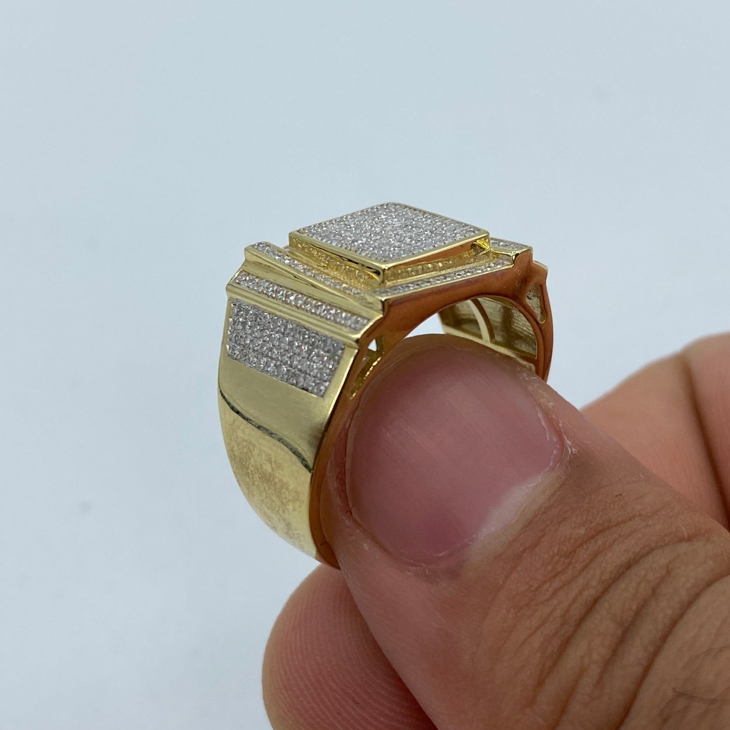 10K Square Jigsaw Diamond Ring
