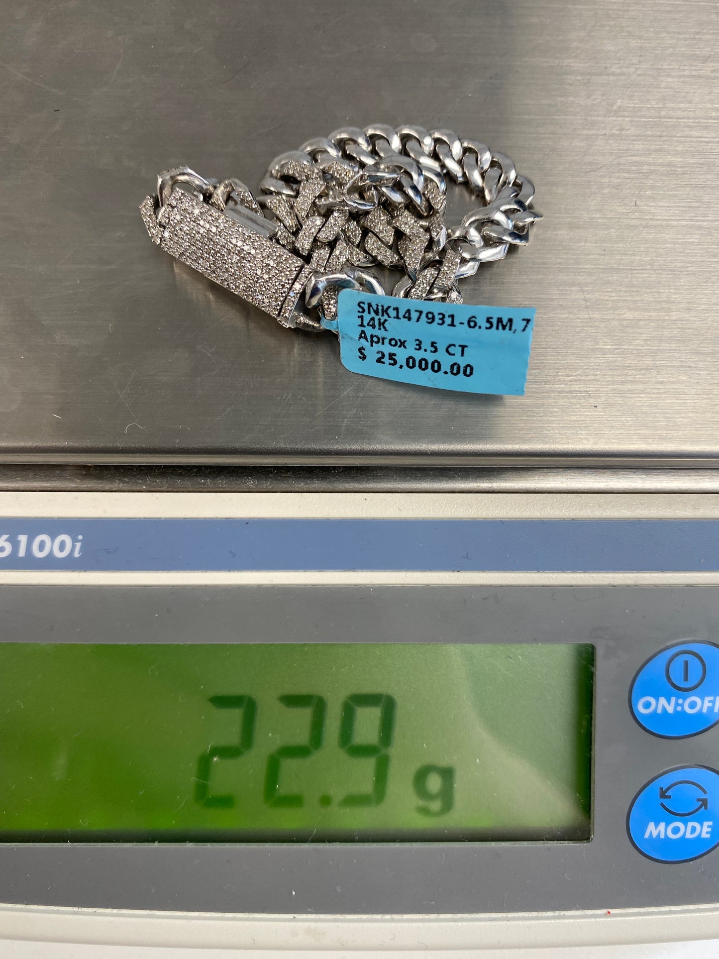 14K Cuban Bracelet 6.5mm, 7.5in