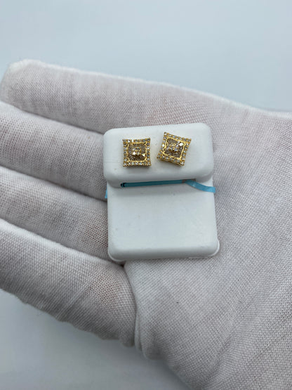 Square Gutter Baguette Earrings