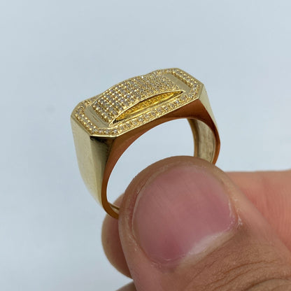 10K Rectangle Deluxe Diamond Ring
