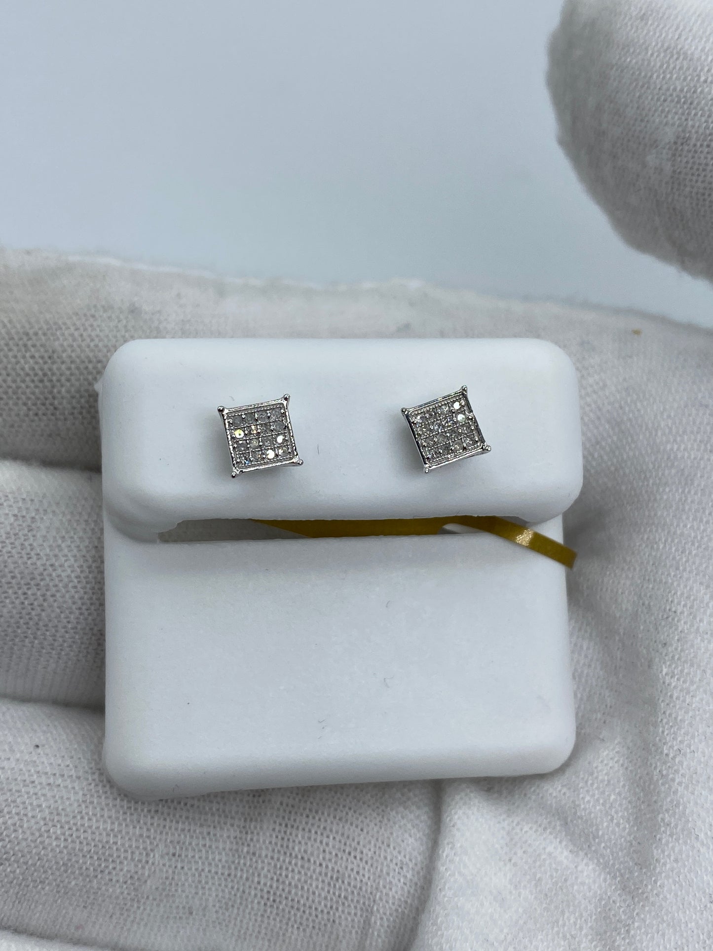 10K Square Earrings Size #2