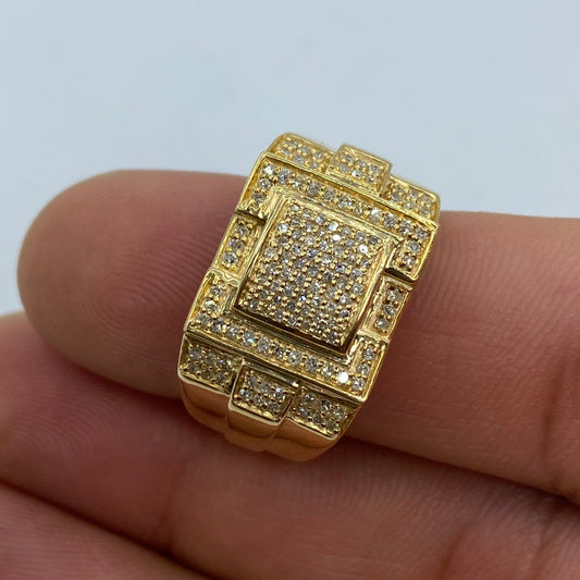 10K Square Trojan Diamond Ring