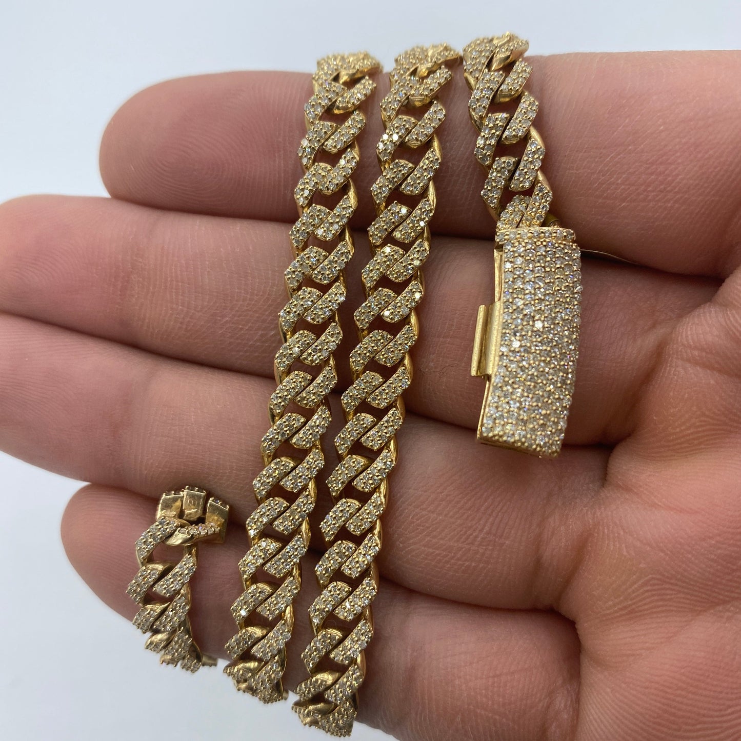 10K 6.5MM Cuban Link Diamond Chain 18"