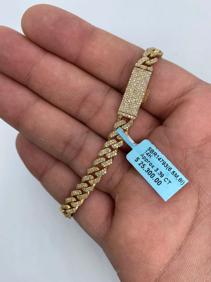 14K Cuban Bracelet 6.5mm, 8in