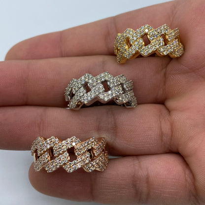 10K Cuban Link Diamond Ring Style #3