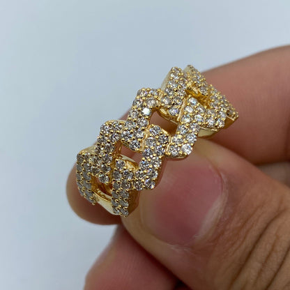 10K Cuban Link Diamond Ring Style #3