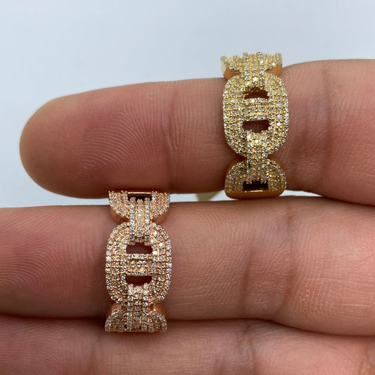 10K Luxury Link Diamond Ring