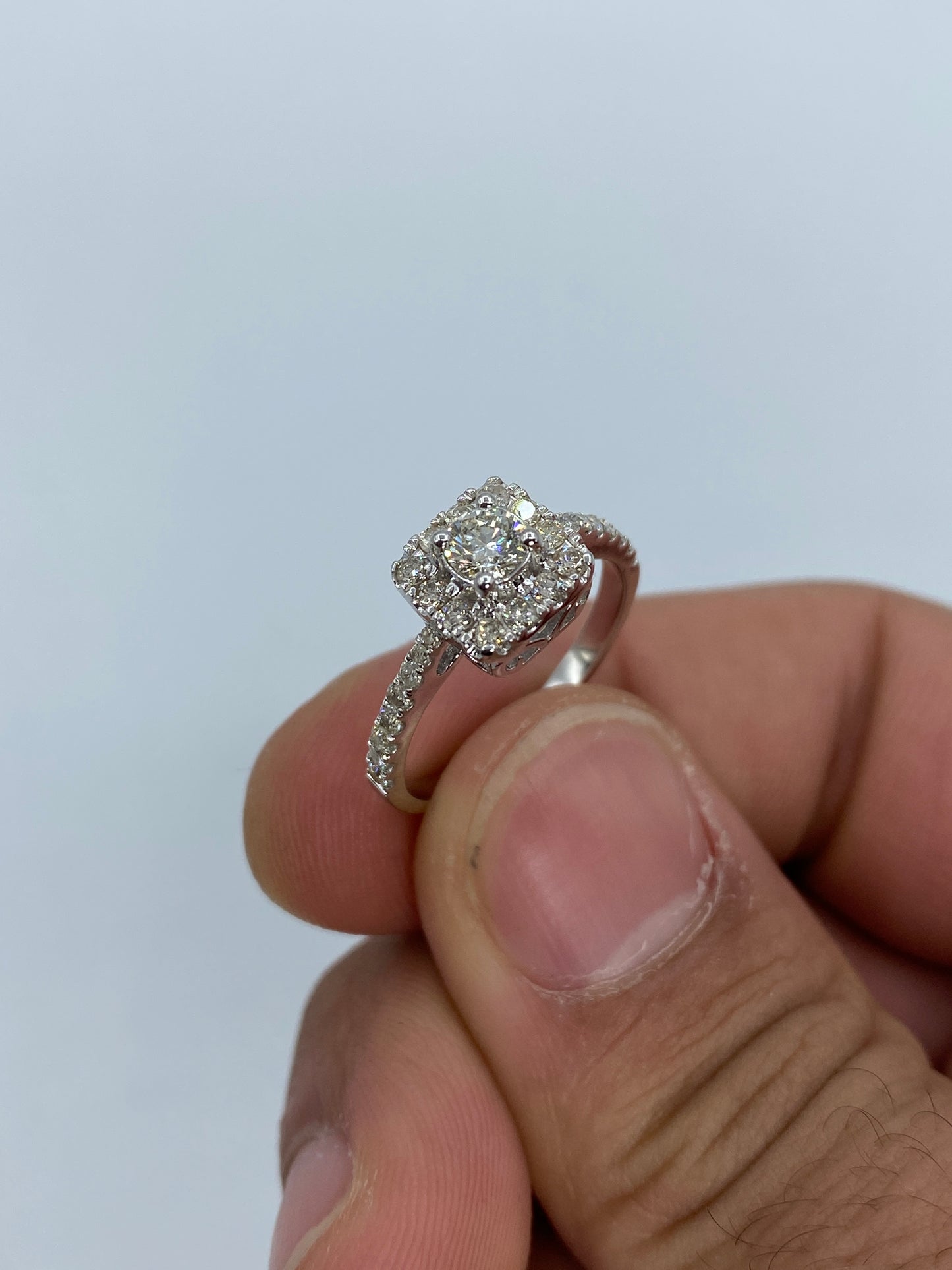 Square Large Center Stone Engagement Ring