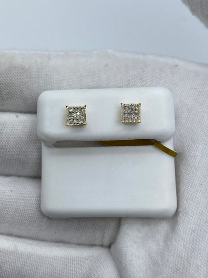 10K Square Earrings Size #2