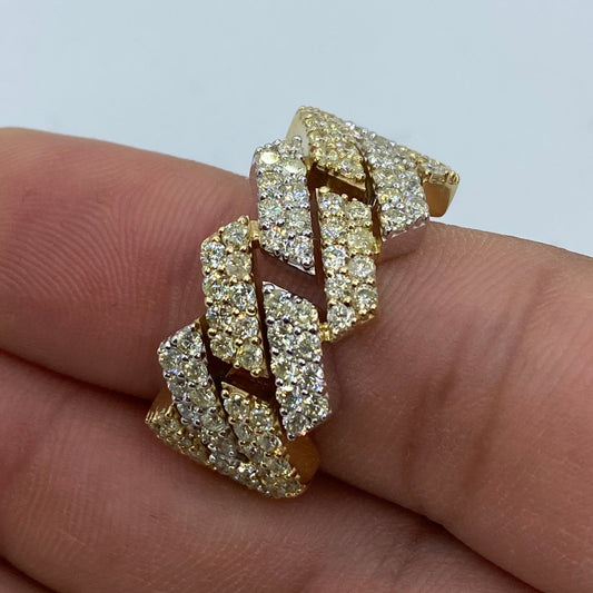 10K Cuban Link Diamond Ring Style #4