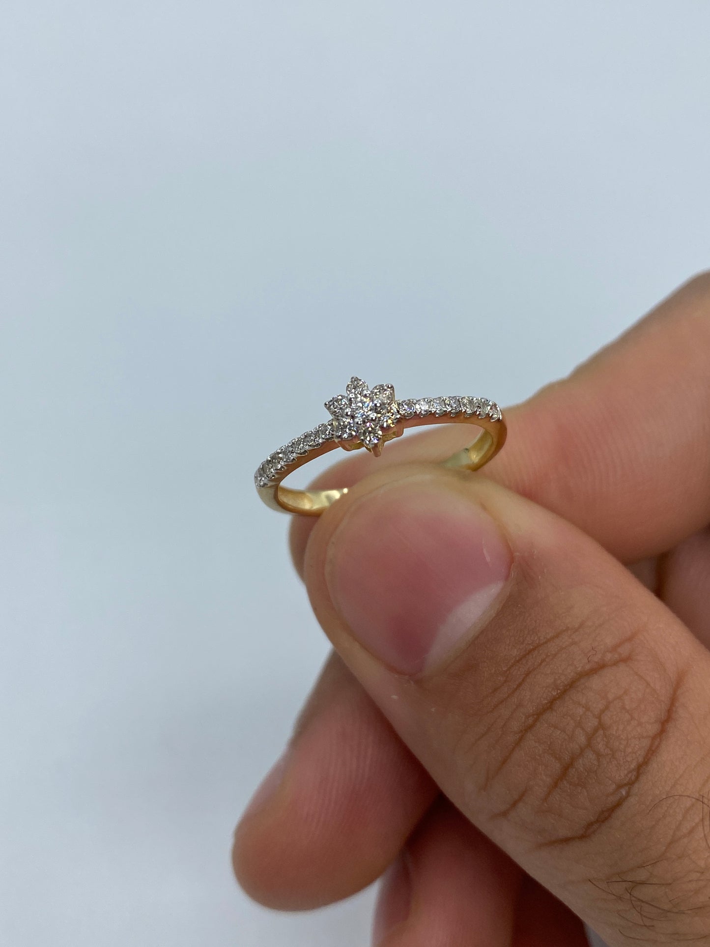 Small Flower Engagement Ring