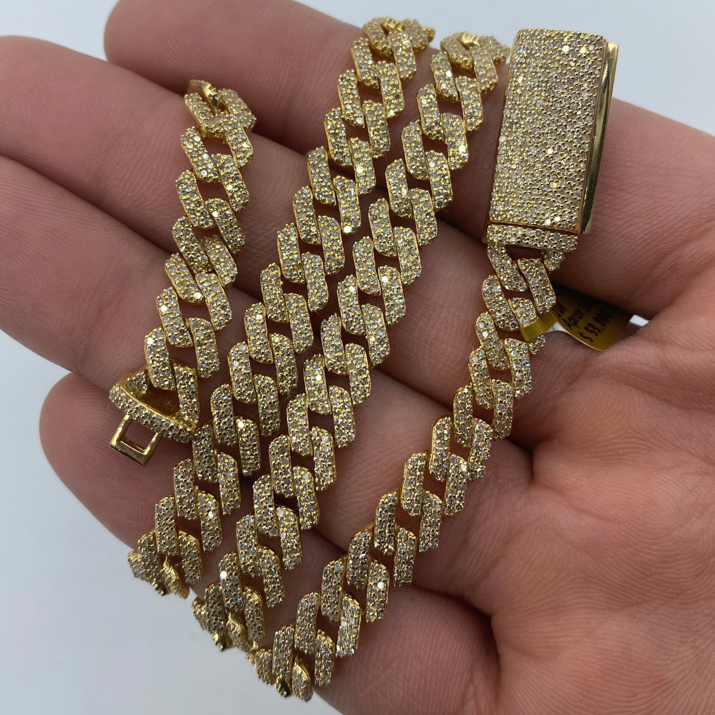 10K 8MM Cuban Link Diamond Chain 20"