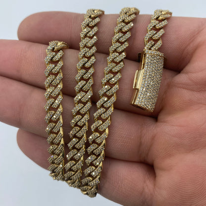 10K 6.5MM Cuban Link Diamond Chain 22"