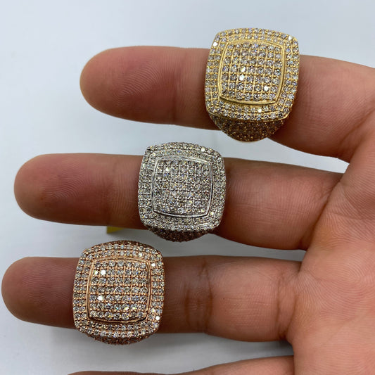 10K Square Jumbo Diamond Ring
