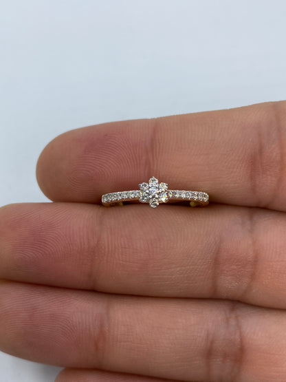 Small Flower Engagement Ring