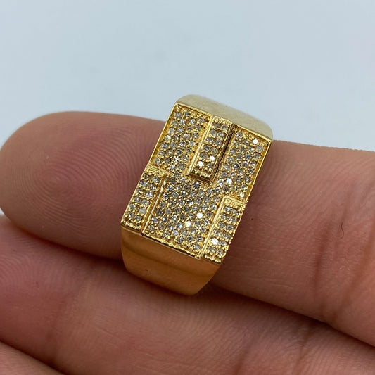 10K Rectangle Tetris Diamond Ring