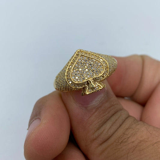 10K 3D Spade Diamond Ring