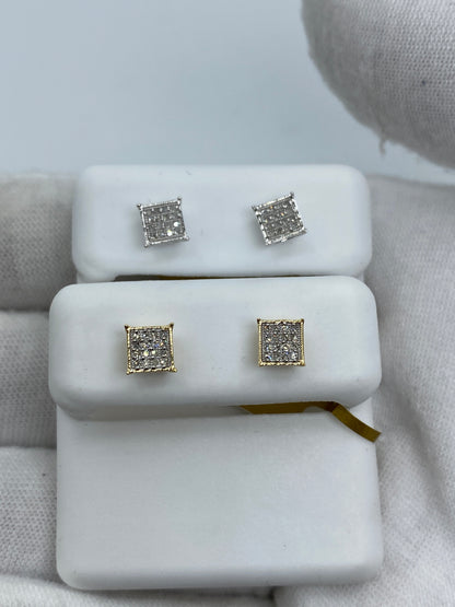 10K Square Earrings Size #2