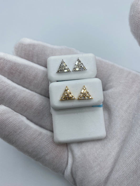 Equilateral Triangle Baguette Earrings