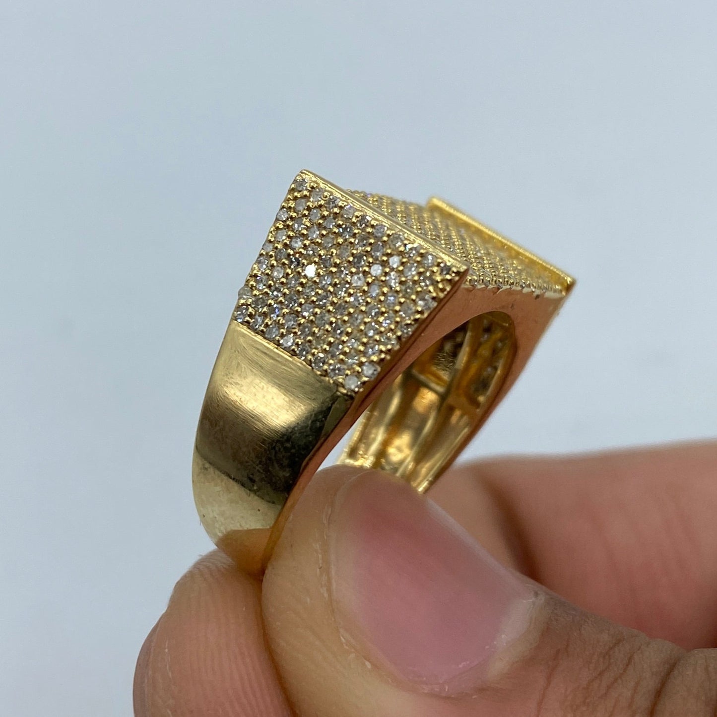 10K Rectangle Olympian Diamond Ring