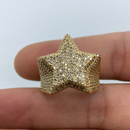 10K 3D Star Diamond Ring