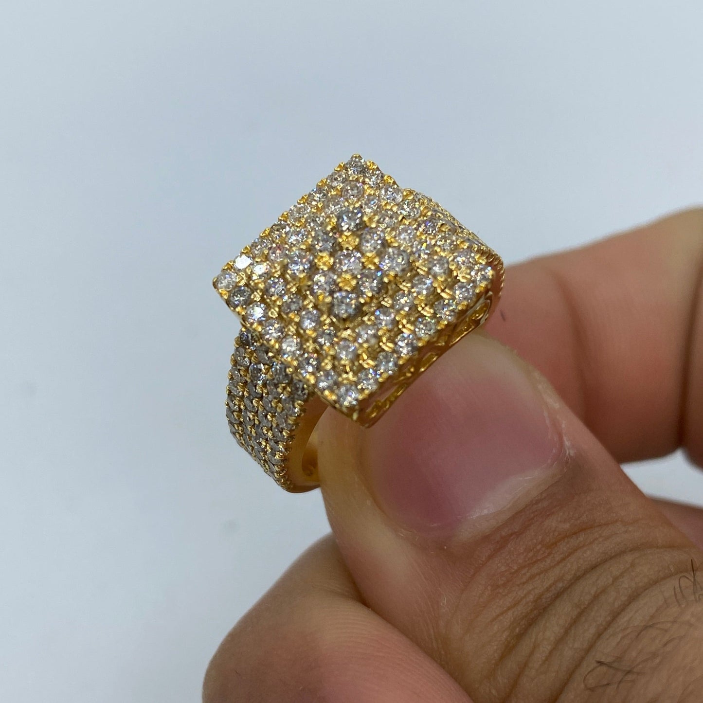 10K Square Love Diamond Ring