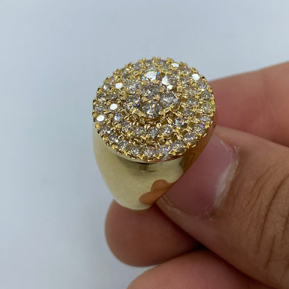 10K Circle Cake Diamond Ring