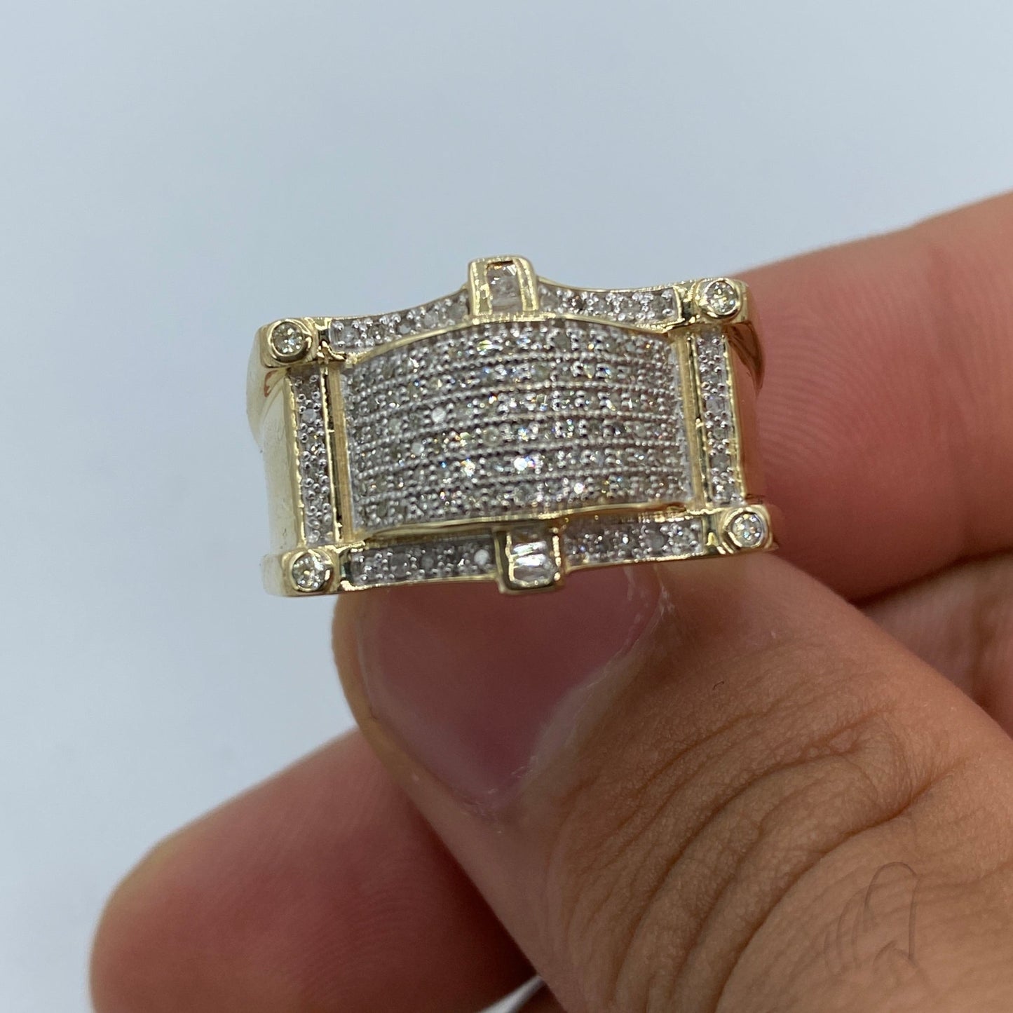 10K Rectangle California Diamond Ring