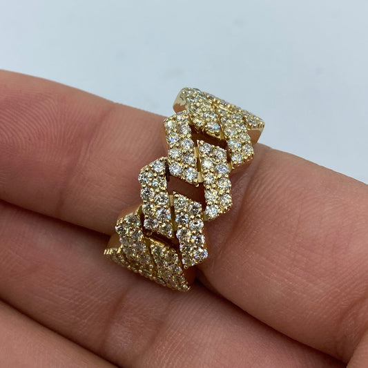 10K Cuban Link Diamond Ring Style #5